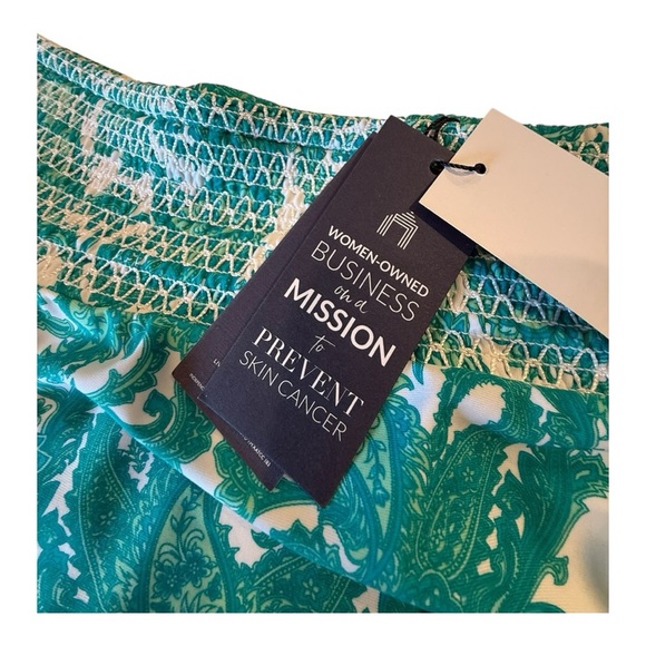 Cabana Life UPF 50 Women's Off-Shoulder Turquoise Resort Mini Dress Beach Cruise - Picture 8 of 16